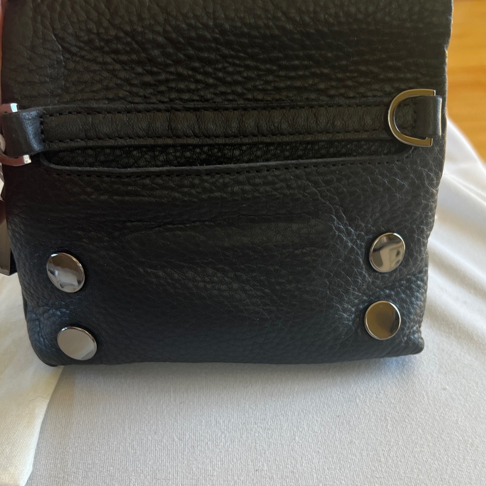 Hammitt Black Pebbled Leather Fold Wallet with Silver Snaps - Picture 4 of 5